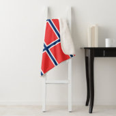 Patriottische Sherpa Deken met Noorse vlag (In situ)