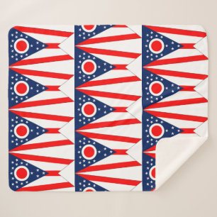 Patriottische Sherpa Deken met Ohio vlag
