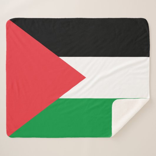 Patriottische Sherpa-deken met Palestijnse vlag Sherpa Deken (Voorkant (horizontaal))