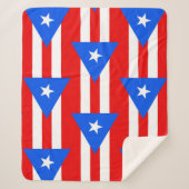 Patriottische Sherpa Deken met Puerto Rico vlag (Voorkant)