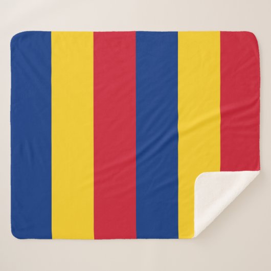Patriottische Sherpa Deken met Roemeense vlag (Voorkant (horizontaal))