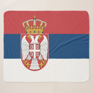 Patriottische Sherpa Deken met Servische vlag