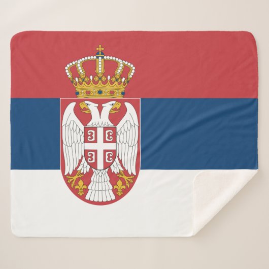 Patriottische Sherpa Deken met Servische vlag (Voorkant (horizontaal))