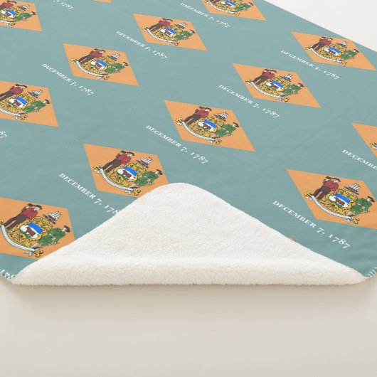 Patriottische Sherpa Deken met vlag van Delaware (3/4)