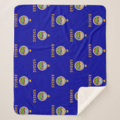 Patriottische Sherpa Deken met vlag van Kansas (Voorkant)