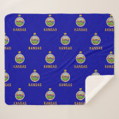 Patriottische Sherpa Deken met vlag van Kansas (Voorkant (horizontaal))