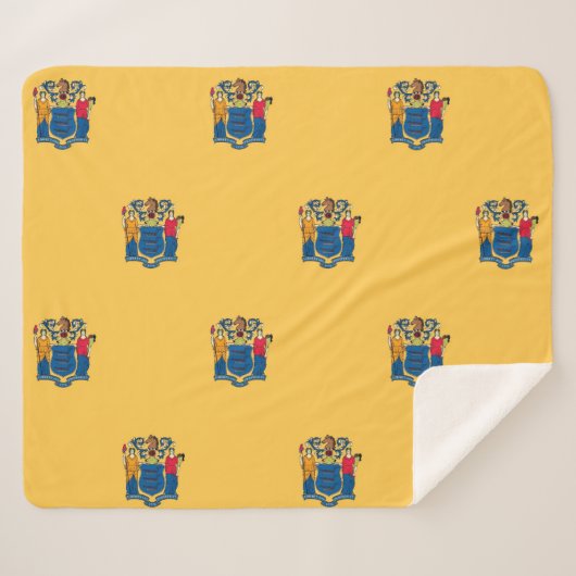 Patriottische Sherpa Deken met vlag van New Jersey (Voorkant (horizontaal))