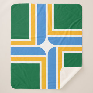 Patriottische Sherpa Deken met vlag van Portland