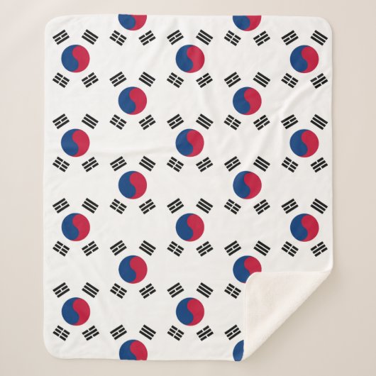 Patriottische Sherpa Deken met Zuid-Koreaanse vlag (Voorkant)