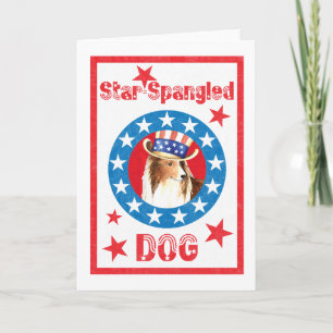 Patriottische Shetland Sheepdog Kaart