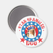 Patriottische Shetland Sheepdog Magneet (Voorkant / Achterkant)