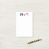 Patriottische Shetland Sheepdog Post-it® Notes (Op bureau)