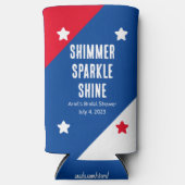 Patriottische "Shimmer Sparkle Shine" trouwgunsten Seltzer Blikjeskoeler (Voorkant)