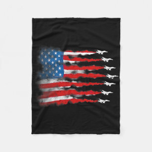 Patriottische Shirts Mannen Jet Rood Wit Blauw Vla Fleece Deken