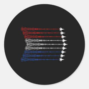 Patriottische shirts voor mannen Jet 4 juli Shirte Ronde Sticker