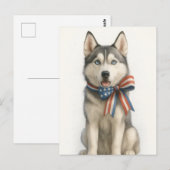 Patriottische Siberische Husky Briefkaart (Voorkant / Achterkant)