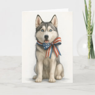 Patriottische Siberische Husky-laptophoes Kaart