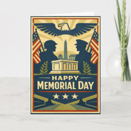 Patriottische Silhouetten Memorial Day Kaart