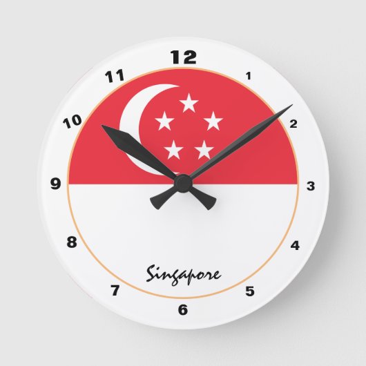 Patriottische Singaporese Vlag, Singapore Thuis /  Ronde Klok (Voorkant)