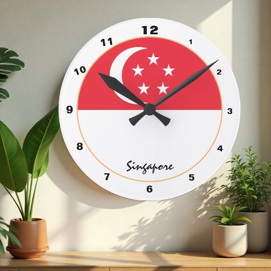 Patriottische Singaporese Vlag, Singapore Thuis /  Ronde Klok