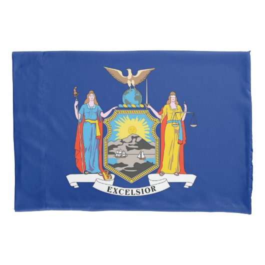 Patriottische Single Pillowcase vlag New York, Ver Kussensloop (Voorkant)