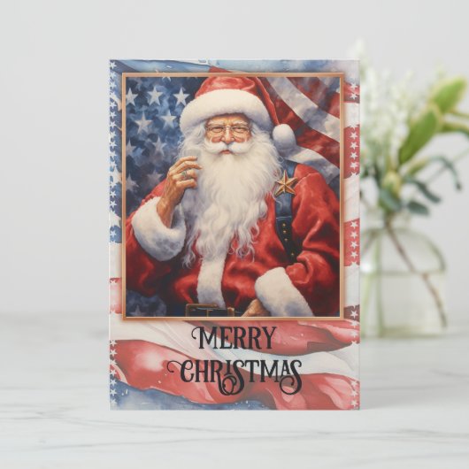 Patriottische Sinterklaas Waterverf Feestdagenkaart (Staand voorkant)