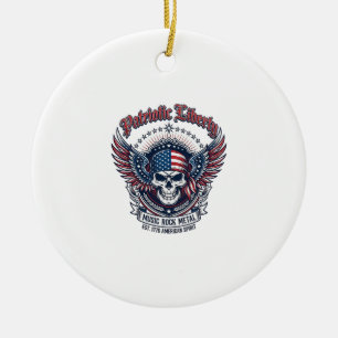 Patriottische Sjaal Rocker Old Glory Muzie Rock Me Keramisch Ornament