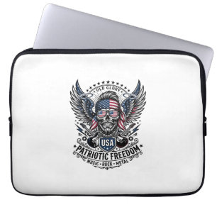 Patriottische Sjaal Rocker Old Glory Muziek Rock M Laptop Sleeve