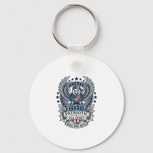 Patriottische Sjaal Rocker Old Glory Muziek Rock M Sleutelhanger (Voorkant)