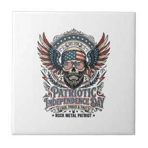 Patriottische Sjaal Rocker Old Glory Muziek Rock M Tegeltje