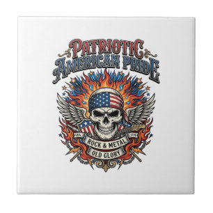Patriottische Sjaal Rocker Old Glory Muziek Rock M Tegeltje