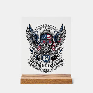 Patriottische Sjaal Rocker Oude Glorie Muziek Rock Acryl Bord