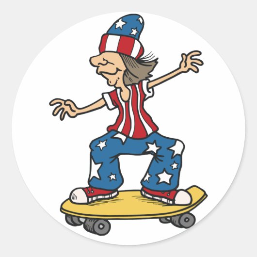 Patriottische Skateboarder stickers (Voorkant)