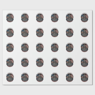 Patriottische Skelet Cowboy Donkere Patriot Skelet Cadeaupapier