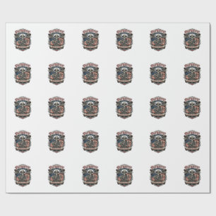 Patriottische Skelet Cowboy Donkere Patriot Skelet Cadeaupapier