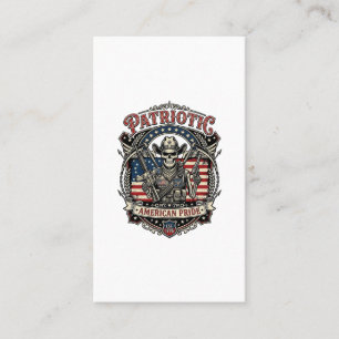 Patriottische Skelet Cowboy Donkere Patriot Skelet Visitekaartje