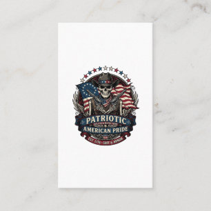 Patriottische Skelet Cowboy Donkere Patriot Skelet Visitekaartje