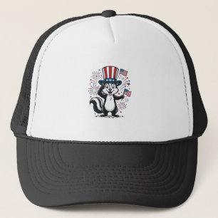 Patriottische Skunk Vintage-Vuurwerk Grafische Shi Trucker Pet