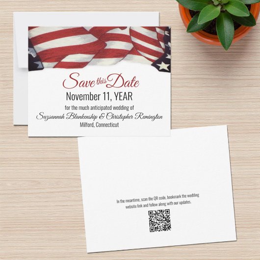 Patriottische Slagroom Custom Foto Achterkant Save Aankondiging