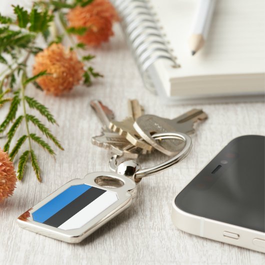 Patriottische sleutelhanger met de vlag van Estlan (Zijkant)