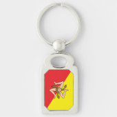 Patriottische sleutelhanger met de vlag van Sicili (Voorkant)