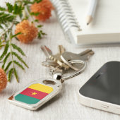 Patriottische sleutelhanger met Kameroense vlag (Zijkant)