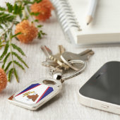 Patriottische sleutelhanger met vlag van Amerikaan (Zijkant)