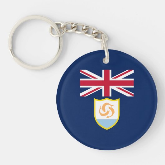 Patriottische sleutelhanger met vlag van Anguilla (Voorkant)