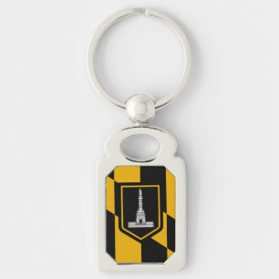 Patriottische sleutelhanger met vlag van Baltimore