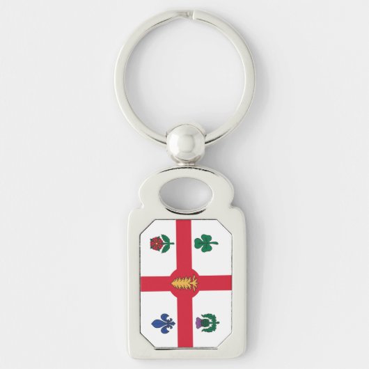 Patriottische sleutelhanger met vlag van Montreal, (Voorkant)