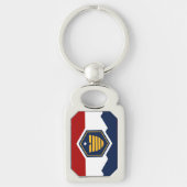 Patriottische sleutelhanger met vlag van Utah, VS (Voorkant)