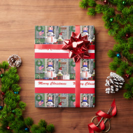 Patriottische Sneeuwman Penquin Kerst Wrapping Pap Cadeaupapier
