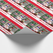 Patriottische Sneeuwman Penquin Kerst Wrapping Pap Cadeaupapier (Hoek)