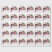 Patriottische Sneeuwmannen Vuurwerk Viering Cadeaupapier (Vlak)